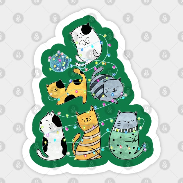 Christmas Cats Sticker by Anastasiya Malakhova